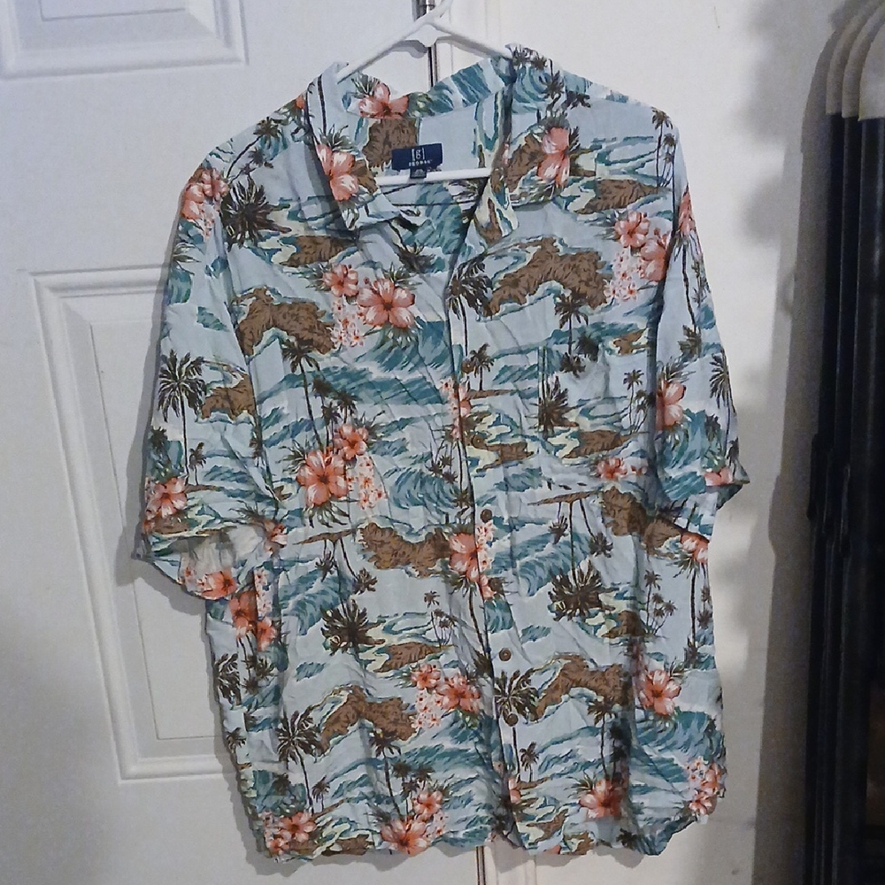 George Green and Brown Floral Shirt